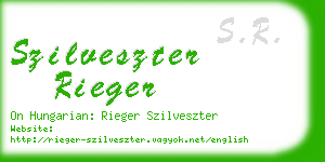 szilveszter rieger business card